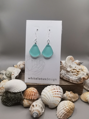 Sterling Silver Solo Drop Sea Glass Earrings