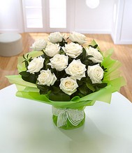 Pearl Dozen White Roses